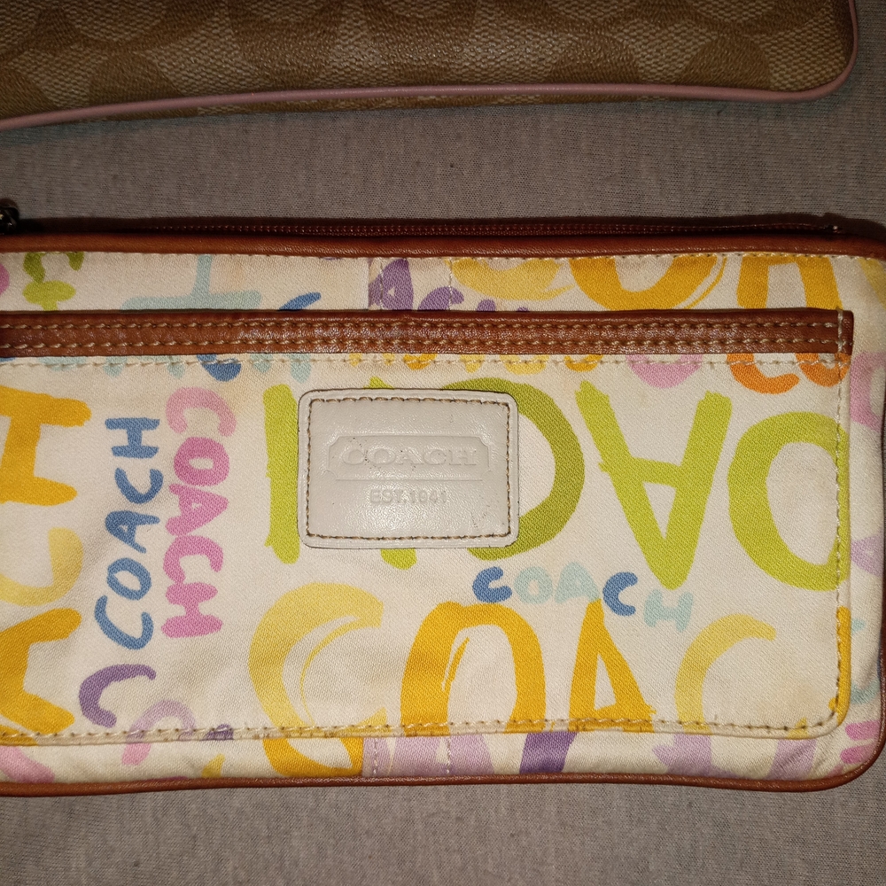 Coach Multicolor Women's Wristlet and Coach Leather Wristlet
